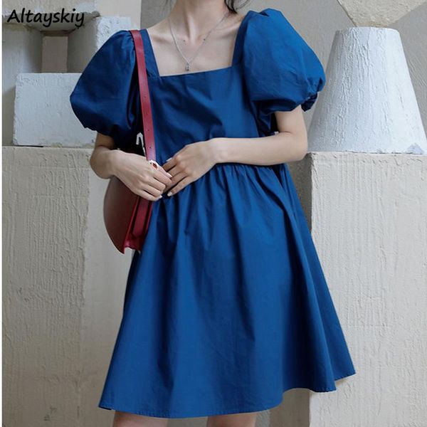 women dresses short puff sleeve solid square collar retro trendy high waist fairy ruffles spliced elegant gentle teens ulzzang casual, Black;gray
women dresses short puff sleeve solid square collar retro trendy high waist fairy ruffles spliced elegant gentle teens ulzzang casual, Black;gray