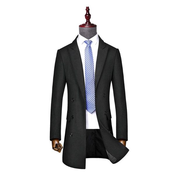 men's wool & blends clothes men autumn winter long jacket male fashion casual thicken slim fit mens coat brand clothing, Black
men's wool & blends clothes men autumn winter long jacket male fashion casual thicken slim fit mens coat brand clothing, Black