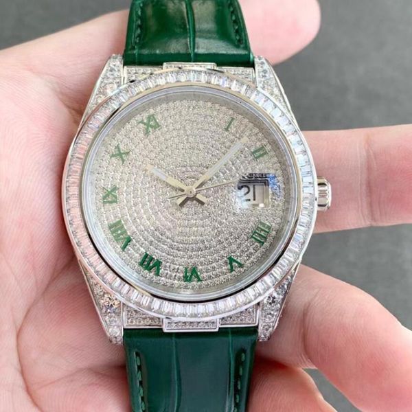 wristwatches 2021 models men automatic mechanical watch sapphire 4 colors lether stainless steel blue diamonds dial 41mm, Slivery;brown
wristwatches 2021 models men automatic mechanical watch sapphire 4 colors lether stainless steel blue diamonds dial 41mm, Slivery;brown