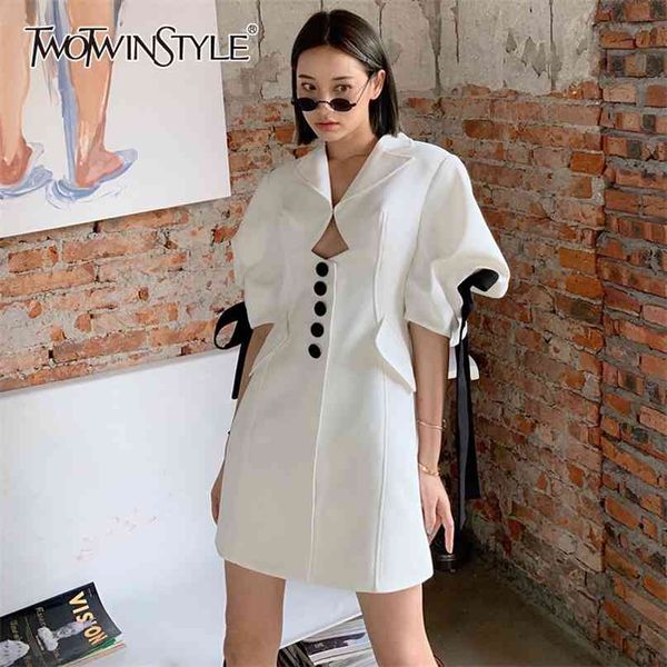 white elegant patchwork bowknot dress for women notched puff short sleeve high waist mini dresses female style 210520, Black;gray
white elegant patchwork bowknot dress for women notched puff short sleeve high waist mini dresses female style 210520, Black;gray