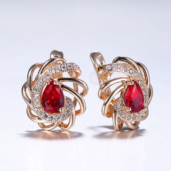 girls earrings 585 rose gold cz red stone stud for women round flower elegant wedding jewelry gifts lge341, Golden;silver
girls earrings 585 rose gold cz red stone stud for women round flower elegant wedding jewelry gifts lge341, Golden;silver