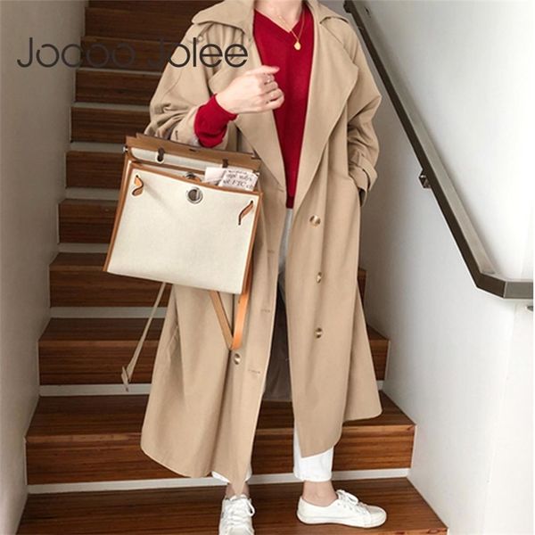 women double-breasted trench coat with belt classical lapel collar loose long windbreaker russia style chic outwear 210416, Tan;black
women double-breasted trench coat with belt classical lapel collar loose long windbreaker russia style chic outwear 210416, Tan;black