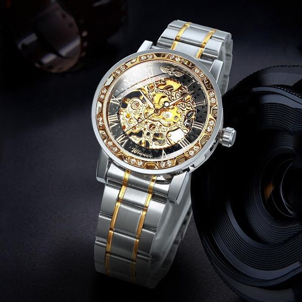 wristwatches winner transparent diamond mechanical watch skeleton wrist for men watches male royal gift, Slivery;brown
wristwatches winner transparent diamond mechanical watch skeleton wrist for men watches male royal gift, Slivery;brown