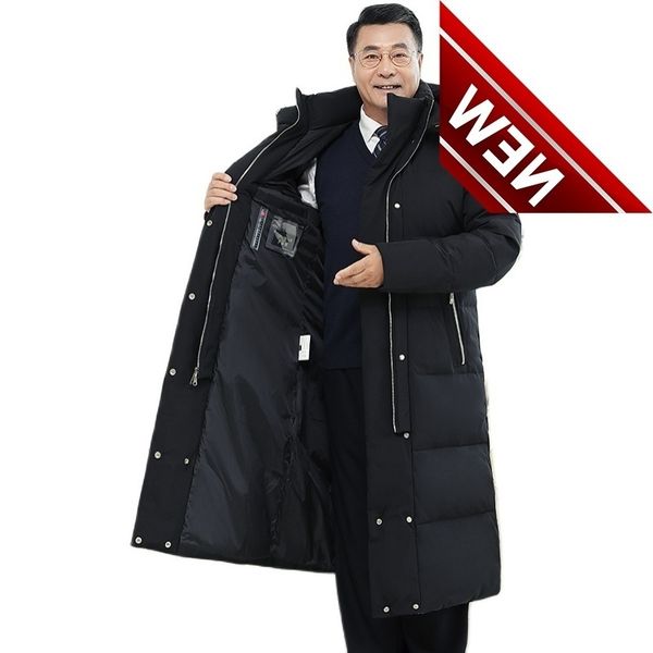 men new quality hooded x-long knee thick winter jacket fashion 90% white duck down parka plus size 5xl, Black
men new quality hooded x-long knee thick winter jacket fashion 90% white duck down parka plus size 5xl, Black
