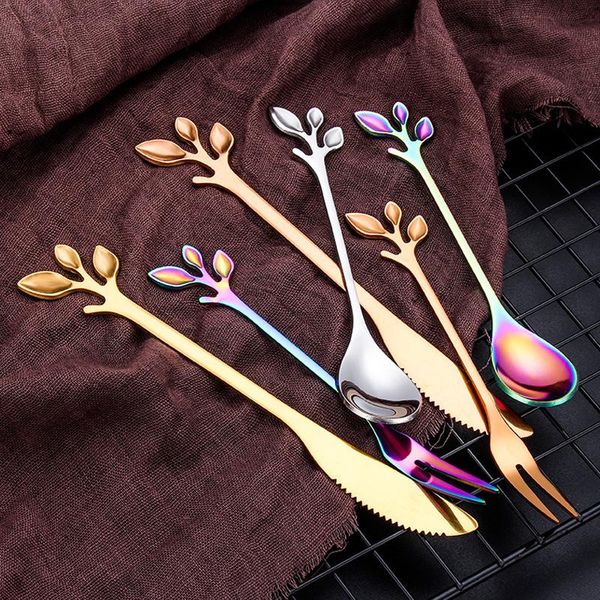dinnerware sets 3pcs/set leaf coffee spoon flatware cutlery mini dessert tool branches shape stainless steel fruit knife fork stirring
dinnerware sets 3pcs/set leaf coffee spoon flatware cutlery mini dessert tool branches shape stainless steel fruit knife fork stirring