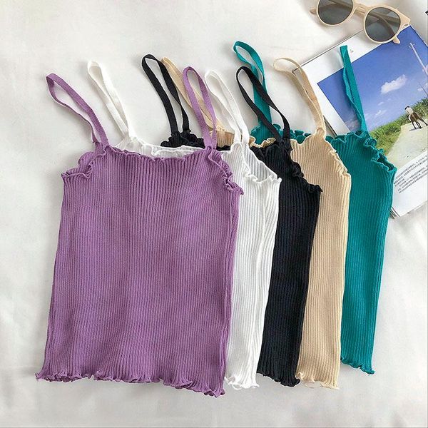 women's tanks & camis knit camisole 2021 summer women wood ear solid color clothing, White
women's tanks & camis knit camisole 2021 summer women wood ear solid color clothing, White