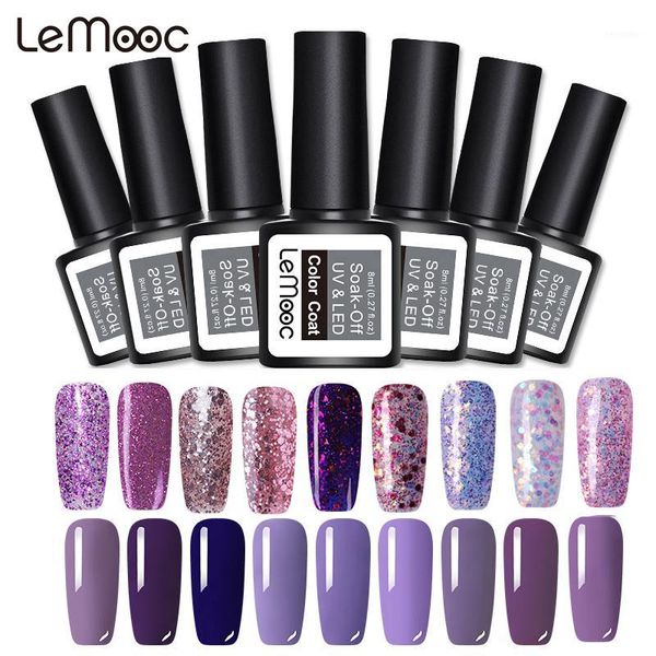 lemooc 8ml purple color series gel varnish long lasting nail polish cured with uv led lamp art polishes lacquer1, Red;pink
lemooc 8ml purple color series gel varnish long lasting nail polish cured with uv led lamp art polishes lacquer1, Red;pink