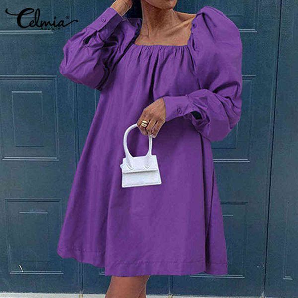 celmia square collar smock dresses women's elegant puff sleeve party mini dress 2021 autumn casual solid ladies vestidos g1214, Black;gray
celmia square collar smock dresses women's elegant puff sleeve party mini dress 2021 autumn casual solid ladies vestidos g1214, Black;gray