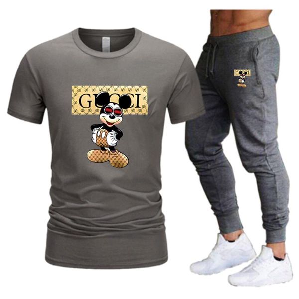 men's tracksuits summer t-shirt suit 2-piece short-sleeved sportswear casual jogging sports, Gray
men's tracksuits summer t-shirt suit 2-piece short-sleeved sportswear casual jogging sports, Gray