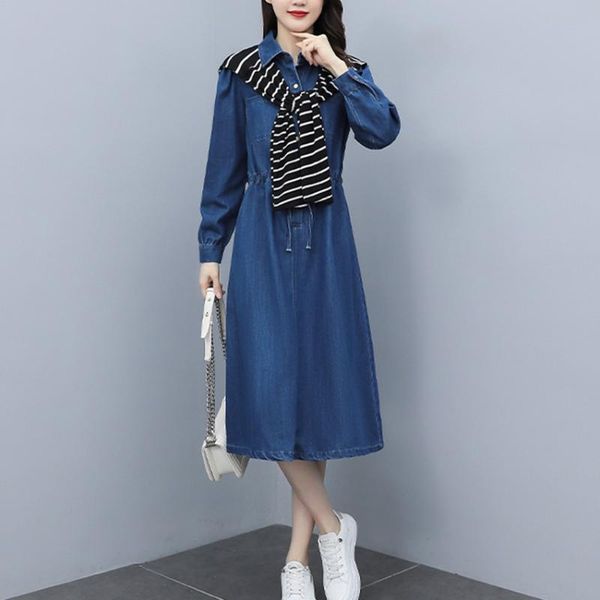 casual dresses spring autumn jeans dress women turn down collar long denim shirt korean style fashion with poncho vestidos, Black;gray
casual dresses spring autumn jeans dress women turn down collar long denim shirt korean style fashion with poncho vestidos, Black;gray