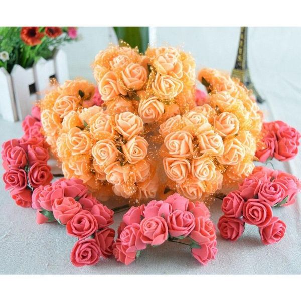 decorative flowers & wreaths 144pcs/lot 2.5cm diameter head multicolor rose foam mini artificial silk bouquet solid color wedding decoration
decorative flowers & wreaths 144pcs/lot 2.5cm diameter head multicolor rose foam mini artificial silk bouquet solid color wedding decoration