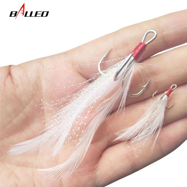 balleo 20pcs treble hooks with feather fishing hook high carbon steel 1/2/4/6/8/10/12/14# blood slot barbed tackle
balleo 20pcs treble hooks with feather fishing hook high carbon steel 1/2/4/6/8/10/12/14# blood slot barbed tackle