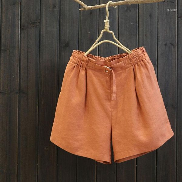 summer women loose casual elastic waist linen short pants high wide leg women's shorts, White;black
summer women loose casual elastic waist linen short pants high wide leg women's shorts, White;black