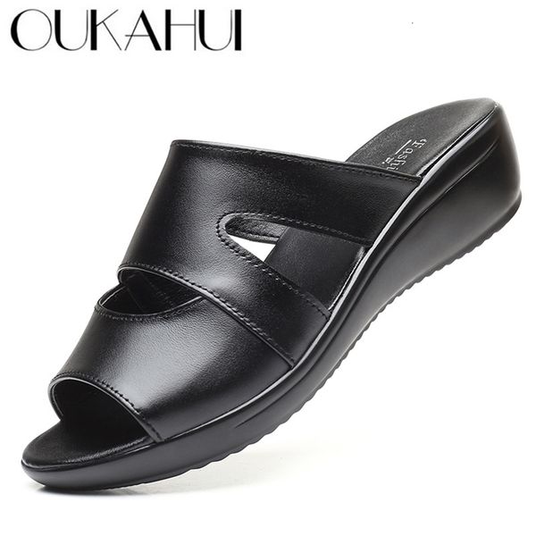 oukahui size 35-43 summer genuine leather flip flop woman sandals shoes solid color outdoor wee heel 3.5cm open toe slippers 21031, Black
oukahui size 35-43 summer genuine leather flip flop woman sandals shoes solid color outdoor wee heel 3.5cm open toe slippers 21031, Black