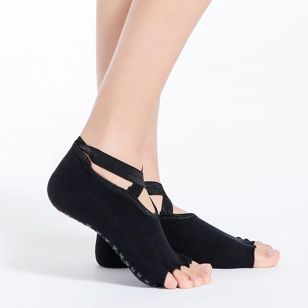 women yoga bandage socks full half fingers printing anti pilates fitness sport dance slippers with grips cotton x757b sports, Black
women yoga bandage socks full half fingers printing anti pilates fitness sport dance slippers with grips cotton x757b sports, Black