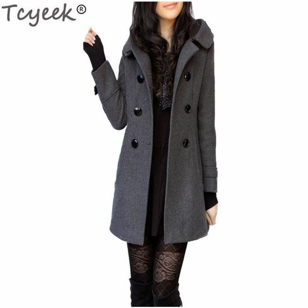 women's wool & blends tcyeek autumn jackets long elegant female winter jacket plus size overcoat lady outerwear sleeve coats lwl483 ttz, Black
women's wool & blends tcyeek autumn jackets long elegant female winter jacket plus size overcoat lady outerwear sleeve coats lwl483 ttz, Black