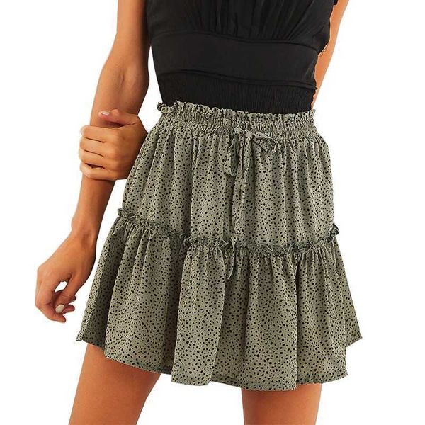 women's mini skirt summer polka dot print high waist lace-up a-line skirts female street wear bohemian skirt 210608, Black
women's mini skirt summer polka dot print high waist lace-up a-line skirts female street wear bohemian skirt 210608, Black