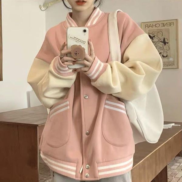 women's jackets jacket patchwork thin baseball uniforms couple 2021 spring autumn korean loose all-match women oversize coats, Black;brown
women's jackets jacket patchwork thin baseball uniforms couple 2021 spring autumn korean loose all-match women oversize coats, Black;brown