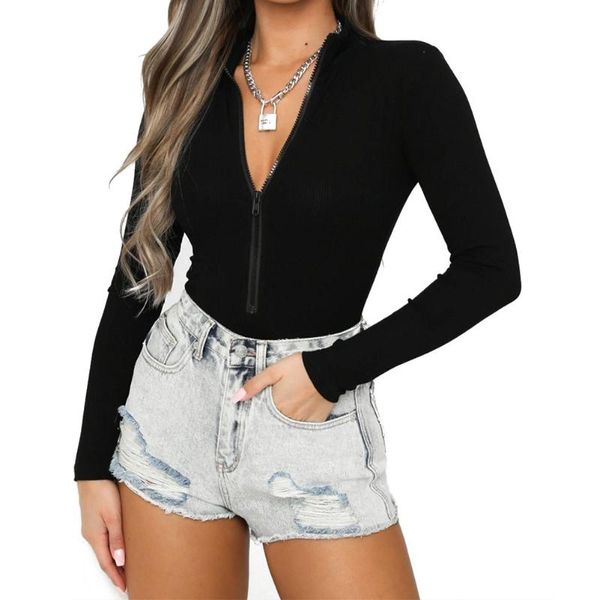 women's jumpsuits & rompers ladies fashion bodycon zipper bodysuit solid color stand collar women long sleeve elegant short jumpsuit ov, Black;white
women's jumpsuits & rompers ladies fashion bodycon zipper bodysuit solid color stand collar women long sleeve elegant short jumpsuit ov, Black;white