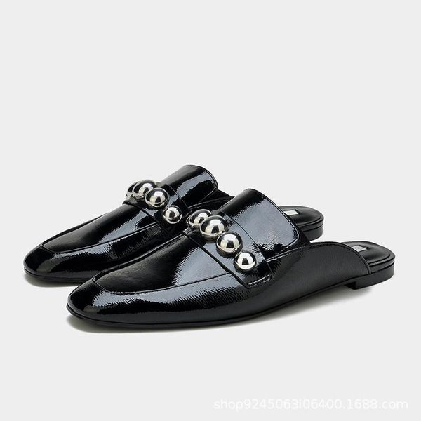 slippers women's shoes autumn 2021 pearl buckle flat moccasin ladies mules luxury slides british style, Black
slippers women's shoes autumn 2021 pearl buckle flat moccasin ladies mules luxury slides british style, Black