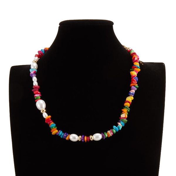 chokers bohemian rainbow irregular natural stone chips necklaces women choker pearl beaded neck chain fashion summer beach jewelry gifts, Golden;silver
chokers bohemian rainbow irregular natural stone chips necklaces women choker pearl beaded neck chain fashion summer beach jewelry gifts, Golden;silver