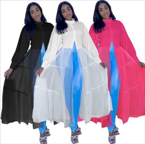 casual dresses rstylish 2021 summer sheer mesh patchwork solid color long puff sleeve blouse shirt women maxi dress, Black;gray
casual dresses rstylish 2021 summer sheer mesh patchwork solid color long puff sleeve blouse shirt women maxi dress, Black;gray