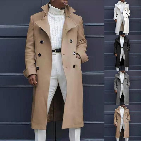 men's trench coats 2021 fw wear european and american fashion double breasted woolen, Tan;black
men's trench coats 2021 fw wear european and american fashion double breasted woolen, Tan;black