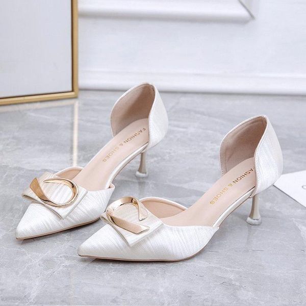 women's high heels pointed toe stiletto shallow mouth metal decorative shoes womens dress, Black
women's high heels pointed toe stiletto shallow mouth metal decorative shoes womens dress, Black