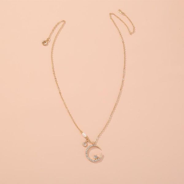chains fashion simple personality moon stars micro-inlaid zircon wild freshwater rice bead clavicle chain pendant necklace, Silver
chains fashion simple personality moon stars micro-inlaid zircon wild freshwater rice bead clavicle chain pendant necklace, Silver