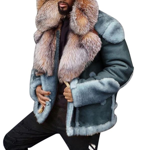men down & parkas winter jacket men leather big fur collar coat warm add wool outwear chaquetas hombre, Black
men down & parkas winter jacket men leather big fur collar coat warm add wool outwear chaquetas hombre, Black