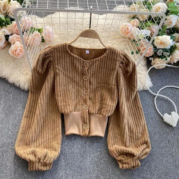 women's jackets jmprs vintage women corduroy short jacket autumn casual o neck single breasted crop elegant puff sleeve tunic female c, Black;brown
women's jackets jmprs vintage women corduroy short jacket autumn casual o neck single breasted crop elegant puff sleeve tunic female c, Black;brown