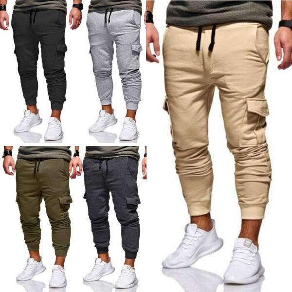 men pants casual sport long pockets drawstring cotton tracksuit fitness gym workout joggers trousers men's, Black
men pants casual sport long pockets drawstring cotton tracksuit fitness gym workout joggers trousers men's, Black