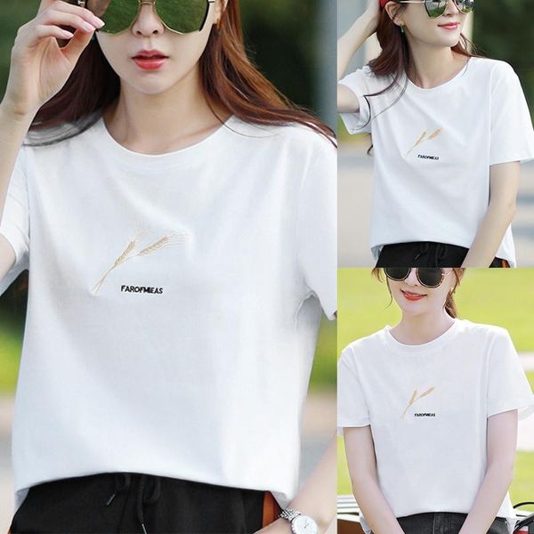 women's t-shirt kili fashion women summer short sleeve simple casual korean style loose tees, White
women's t-shirt kili fashion women summer short sleeve simple casual korean style loose tees, White