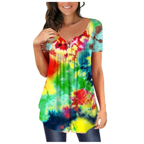women's t-shirt v neck loose women basic summer short sleeve female t shirt tie-dyed print t-shirts casual button #t1g, White
women's t-shirt v neck loose women basic summer short sleeve female t shirt tie-dyed print t-shirts casual button #t1g, White