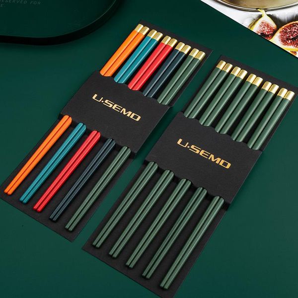 chopsticks 5 pairs/batch alloy stainless steel laser engraved non-slip, reusable family-specific dining
chopsticks 5 pairs/batch alloy stainless steel laser engraved non-slip, reusable family-specific dining