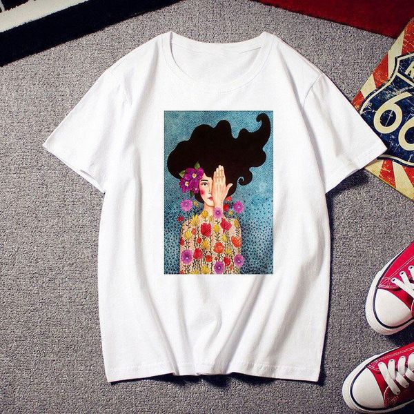 women's t-shirt cotton harajuku aesthetics tshirt flowers feather print short sleeve & tees fashion casual couple t shirt, White
women's t-shirt cotton harajuku aesthetics tshirt flowers feather print short sleeve & tees fashion casual couple t shirt, White