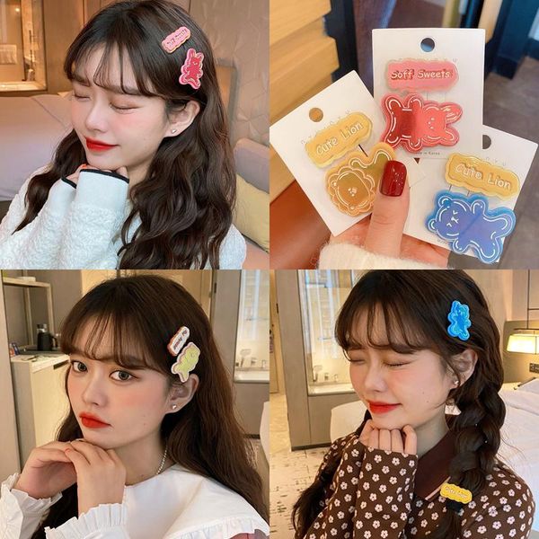 2pcs/set cute cartoon bear lion hair clips for girls kids sweet hairpins decorate barrettes fashion accessories, Slivery;white
2pcs/set cute cartoon bear lion hair clips for girls kids sweet hairpins decorate barrettes fashion accessories, Slivery;white