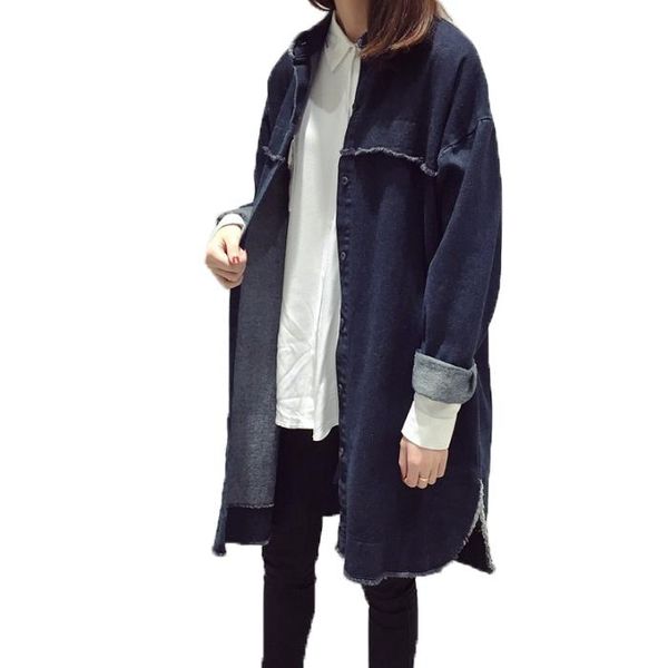 women's jackets jacket women spring and autumn long-sleeved denim female long section wild shirt loose bf casual windbreaker clothes, Black;brown
women's jackets jacket women spring and autumn long-sleeved denim female long section wild shirt loose bf casual windbreaker clothes, Black;brown