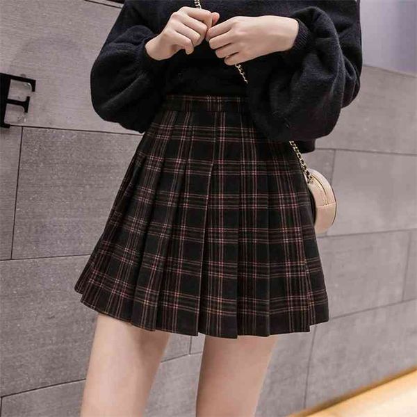 pleated faux woollen skirt high-waisted a-line for college students spring/autumn/winter style tartan 210708, Black
pleated faux woollen skirt high-waisted a-line for college students spring/autumn/winter style tartan 210708, Black