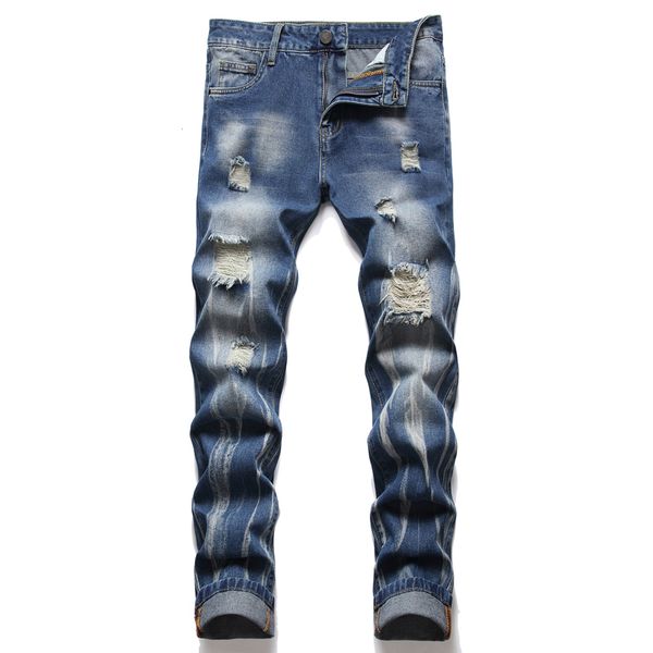 men's slim fit hole jeans fashion straight leg distressed destroyed biker casual denim pants big size motocycle hip hop trousers for ma, Blue
men's slim fit hole jeans fashion straight leg distressed destroyed biker casual denim pants big size motocycle hip hop trousers for ma, Blue