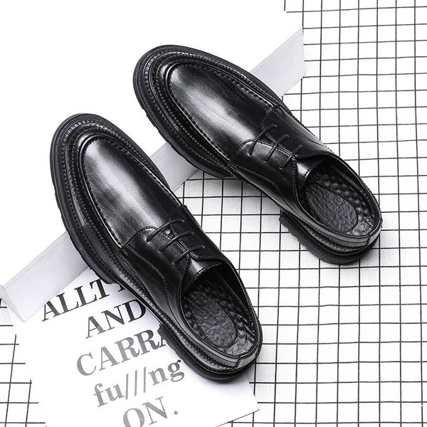 leather sho men's busins drs youth casual korean fashion gentleman's round head thick bottom breathable px83-g, Black
leather sho men's busins drs youth casual korean fashion gentleman's round head thick bottom breathable px83-g, Black