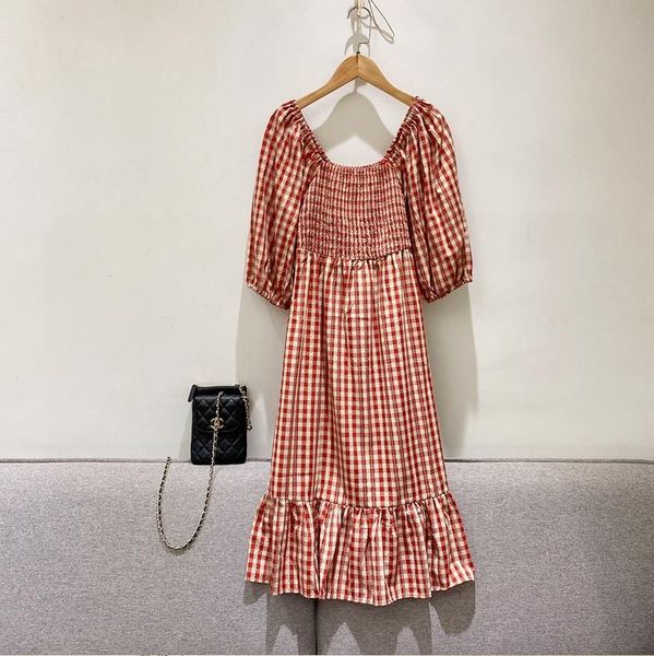 casual dresses high end woman dress retro style red plaid small floral quantity, Black;gray
casual dresses high end woman dress retro style red plaid small floral quantity, Black;gray