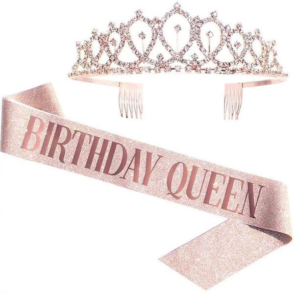 party decoration glitter crown satin sash birthday girls queen shoulder strap set bachelorette decorations supplies
party decoration glitter crown satin sash birthday girls queen shoulder strap set bachelorette decorations supplies
