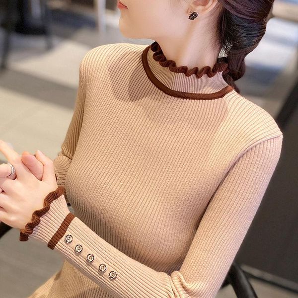 plush / no autumn winter slim half high collar knitted ruffle bottomed sweater thickened women's sweaters, White;black
plush / no autumn winter slim half high collar knitted ruffle bottomed sweater thickened women's sweaters, White;black