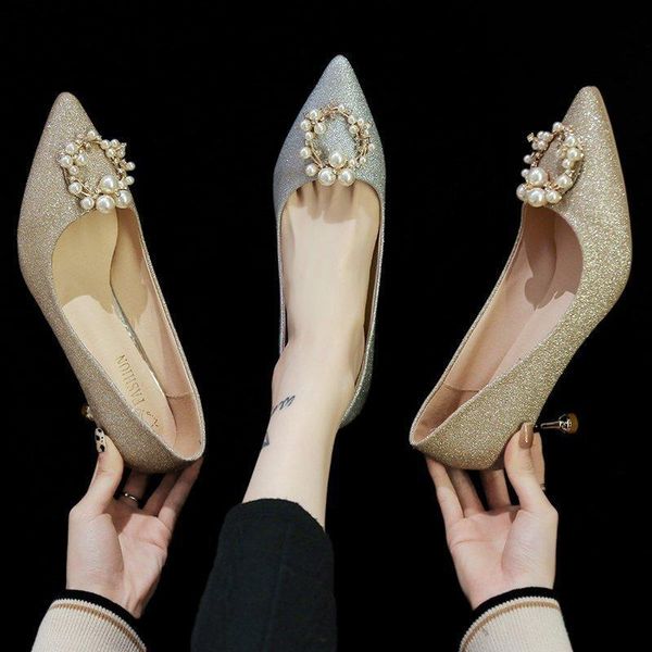 women shoes 2021 spring pumps high heels pointed toe sandals ladies bling latest shallow mouth slip on lace-up work dress, Black
women shoes 2021 spring pumps high heels pointed toe sandals ladies bling latest shallow mouth slip on lace-up work dress, Black
