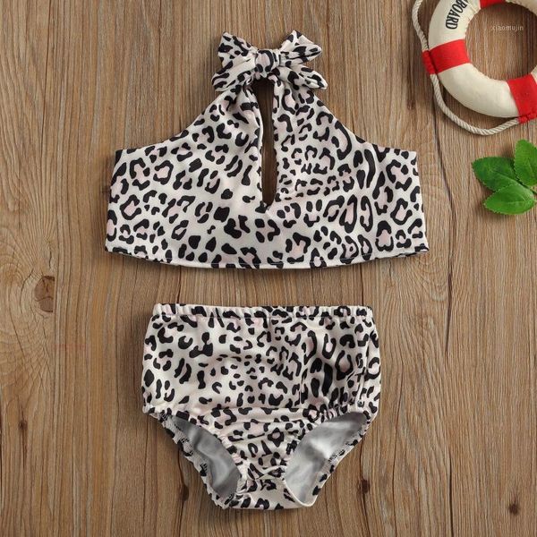 born baby girl two-piece swimsuit leopard print halter neck design elastic waist summer clothing infant sets, White
born baby girl two-piece swimsuit leopard print halter neck design elastic waist summer clothing infant sets, White