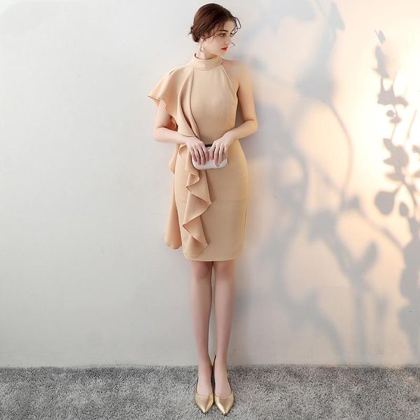 champagne elegant ruffles trim banquet gown women temperament turtleneck exquisite dresses slim short formal party dress ethnic clothin, Red
champagne elegant ruffles trim banquet gown women temperament turtleneck exquisite dresses slim short formal party dress ethnic clothin, Red