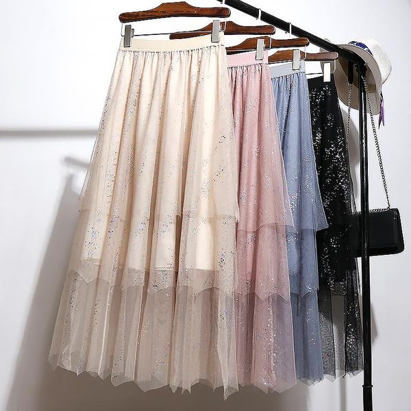 skirts sequined metallic maxi long tiered tulle irregular cakee gauze mesh pleated pink gray, Black
skirts sequined metallic maxi long tiered tulle irregular cakee gauze mesh pleated pink gray, Black