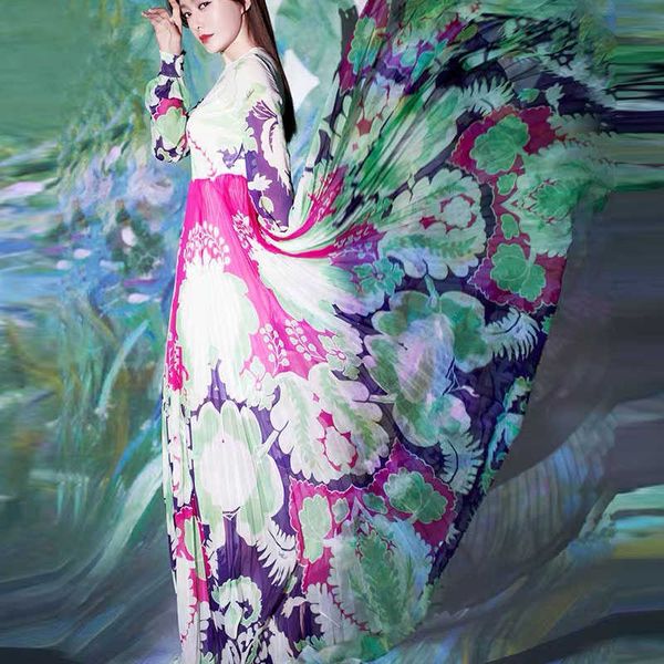 est runway designer dresses women's summer fashion lantern long sleeve colorful painting maxi dress 210526, Black;gray
est runway designer dresses women's summer fashion lantern long sleeve colorful painting maxi dress 210526, Black;gray