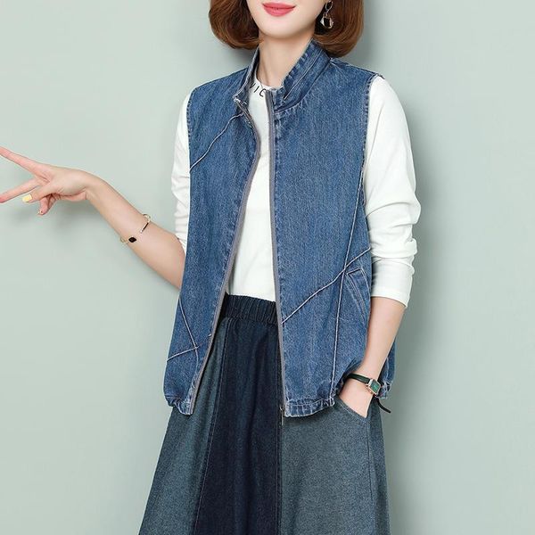 women's vests denim vest jacket female zipper sleeveless waistcoat 2021 summer stand-up collar cowboy jeans coat, Black;white
women's vests denim vest jacket female zipper sleeveless waistcoat 2021 summer stand-up collar cowboy jeans coat, Black;white
